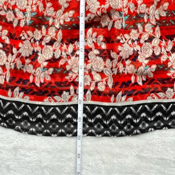 MEADOW RUE‎ Women Top Small Red Black Eyelet Sheer Boho Casual Summer Outdoor - Picture 12 of 17